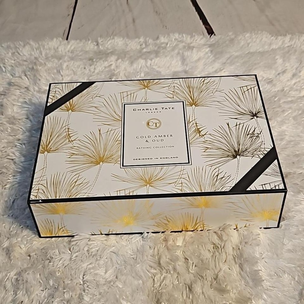 Charlie Tate London Gold Amber & Oud Bathing Collection 4 Piece Gift Set NEW